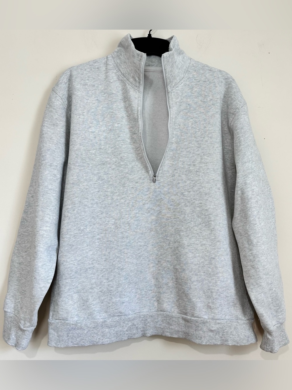 Lululemon steady state half zip mock collar oversize gray crop fleece sweatshirt - Picture 2 of 15